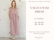 Linen Maxi Dress Sewing Pattern: Easy  Smock Dress with Pockets (US 0-22) (Digital Download)