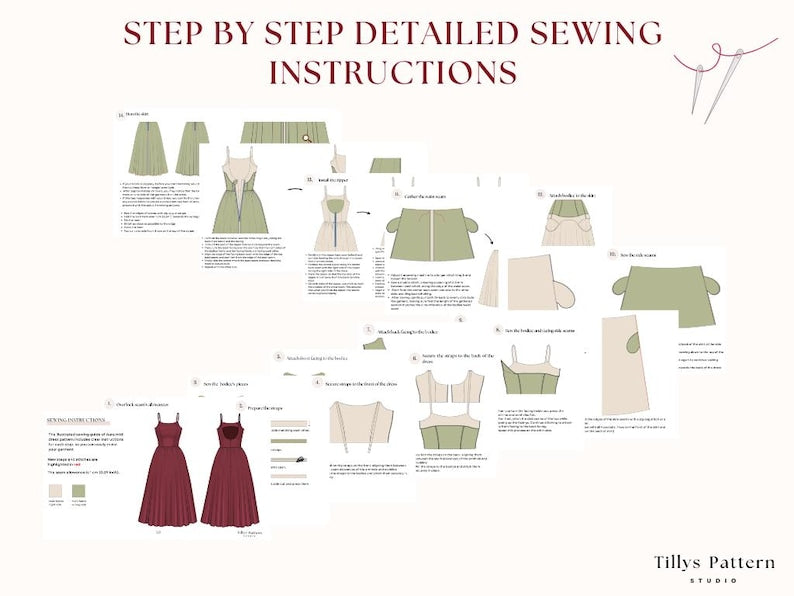 Midi Dress Sewing Pattern: Open Back Hourglass Silhouette (US 0-22) (PDF Pattern)