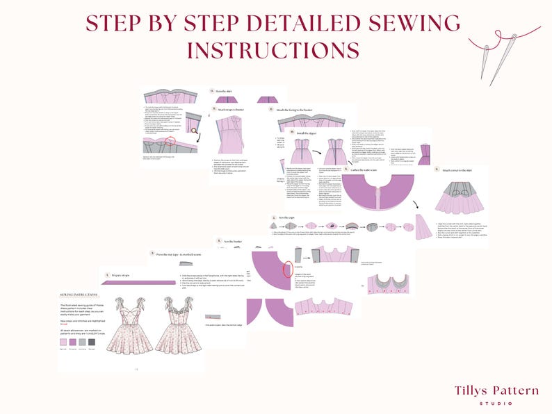 Bustier Mini Dress Sewing Pattern: Sweetheart Corset With Bows, US 00-20 (PDF Pattern)