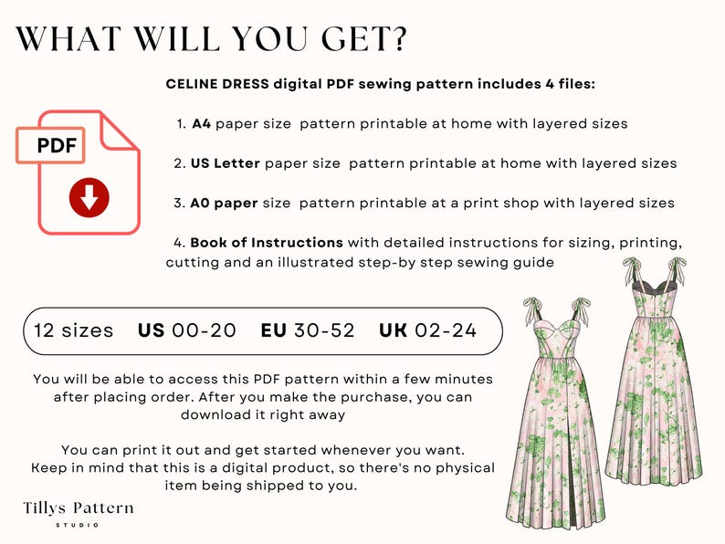 Evening Bustier Dress Sewing Pattern| Slit Dress Pattern| Corset Dress Pattern|  Wedding Dress| Plus Size Sewing Pattern| US 00-20 (PDF Download)