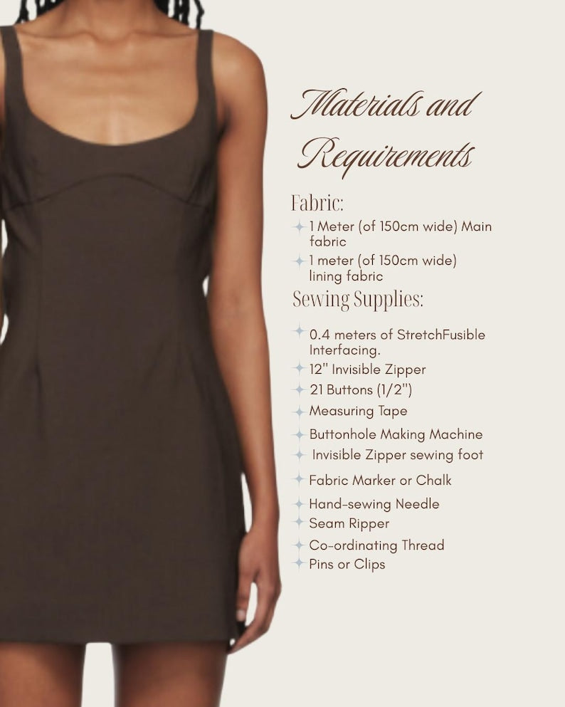 Paneled Mini Dress Sewing Pattern: Coquette Vintage Style (PDF Download, Sizes 32-50 EU)