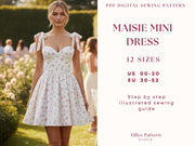 Bustier Mini Dress Sewing Pattern: Sweetheart Corset With Bows, US 00-20 (PDF Pattern)