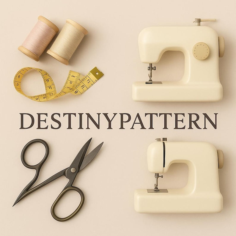 Digital Sewing Pattern – Vintage Floral Midi Dress PDF – V-Neck, Short Sleeves, A-Line (PDF Download)