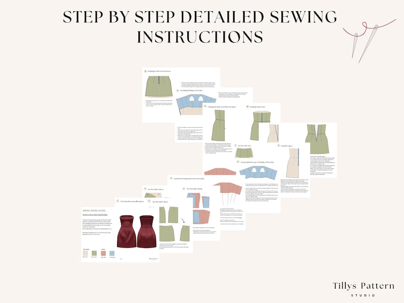 Corset Mini Dress Sewing Pattern| Strapless Mini Dress| Dress With Boning| Wedding Dress| Prom dress | Sewing Tutorial| Easy Dress| US 00-20 (PDF Download)