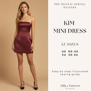 Corset Mini Dress Sewing Pattern| Strapless Mini Dress| Dress With Boning| Wedding Dress| Prom dress | Sewing Tutorial| Easy Dress| US 00-20 (PDF Download)