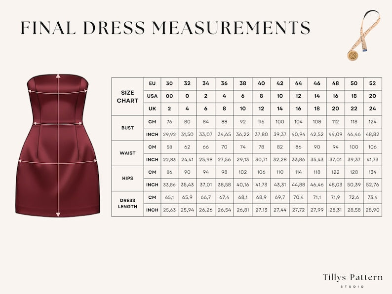 Corset Mini Dress Sewing Pattern| Strapless Mini Dress| Dress With Boning| Wedding Dress| Prom dress | Sewing Tutorial| Easy Dress| US 00-20 (PDF Download)