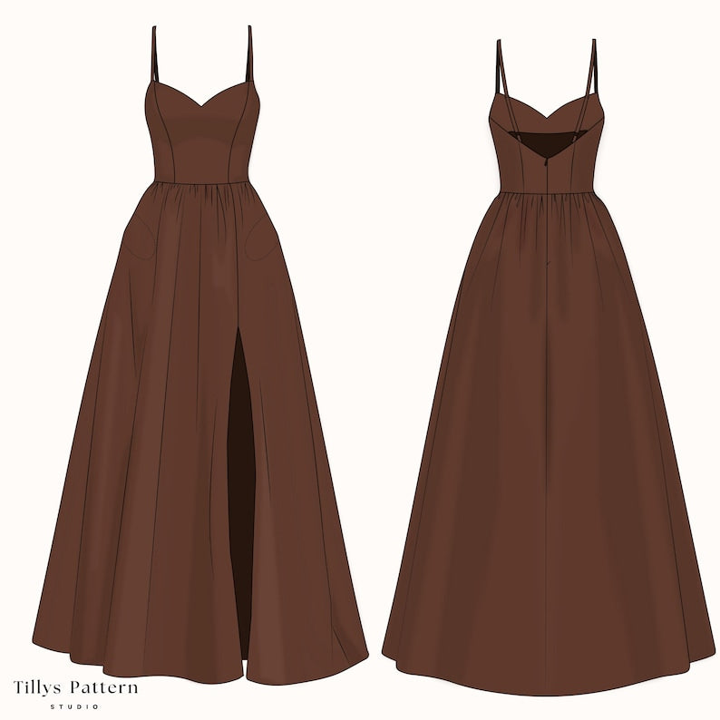 Evening Dress Sewing Pattern| Sweetheart Neckline Dress| Formal Dress Pattern| Wedding Dress Pattern|Prom Dress Sewing Pattern| US 0-22 (PDF Download)