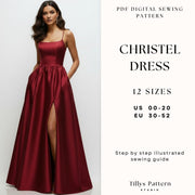 Evening Dress Sewing Pattern| Open Back Dress Pattern| Formal Dress Pattern| Wedding Dress Pattern| Plus Size Sewing Pattern| US 0-22