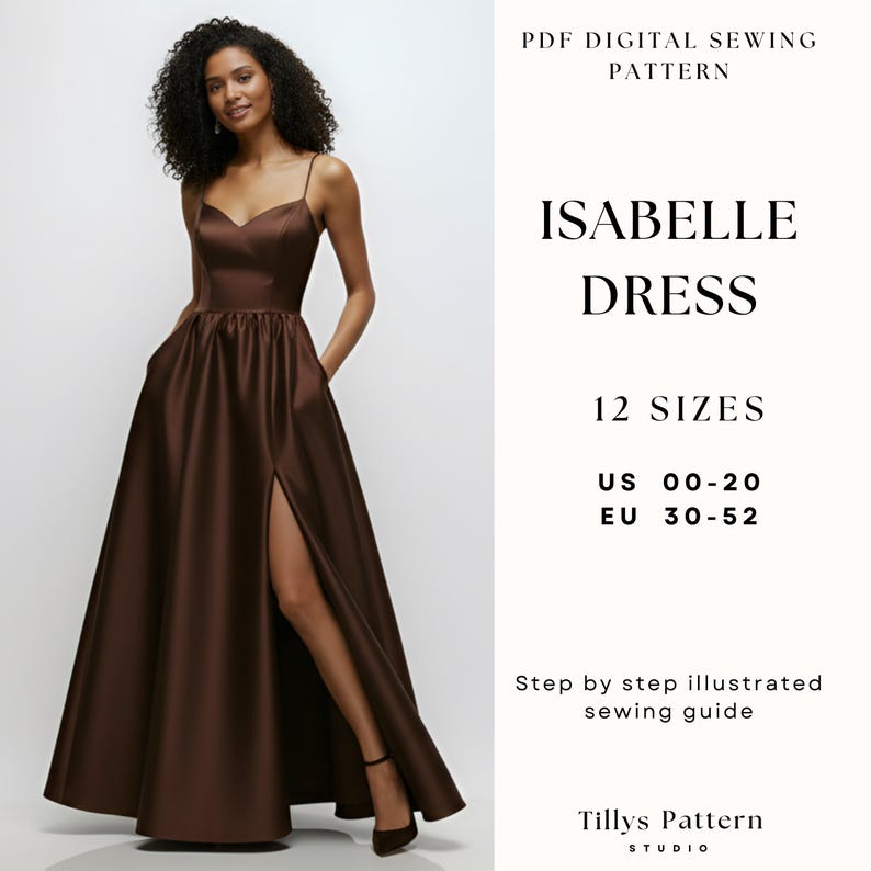 Evening Dress Sewing Pattern| Sweetheart Neckline Dress| Formal Dress Pattern| Wedding Dress Pattern|Prom Dress Sewing Pattern| US 0-22 (PDF Download)