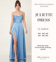 Cowl Neck Prom Dress Sewing Pattern| Formal Backless Dress Pattern| Slit Dress Pattern| Bridesmaid Dress| Wedding Dress| US 00-22