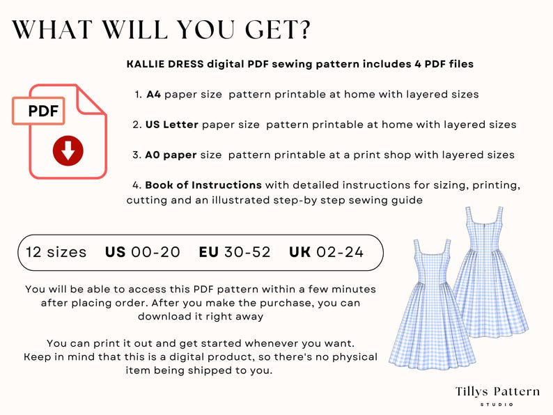 Midi Dress Sewing Pattern| Square Neck Dress Pattern|Side Gathered Dress| Prom Dress Pattern| Summer Dress| Sewing Tutorial| US 0-20
