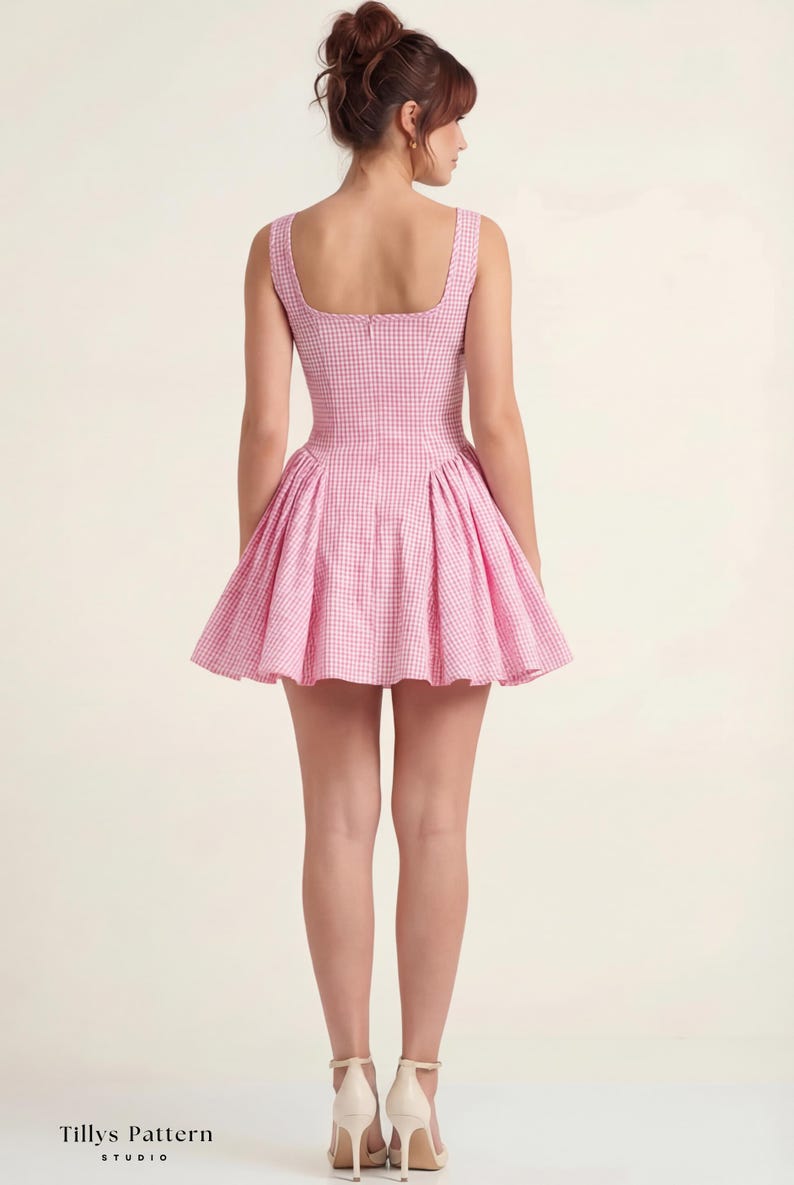 Mini Dress Sewing Pattern| Square Neck Dress Pattern| Mini Prom Dress| Summer Dress| Sewing Tutorial| US 0-22 (PDF Download)