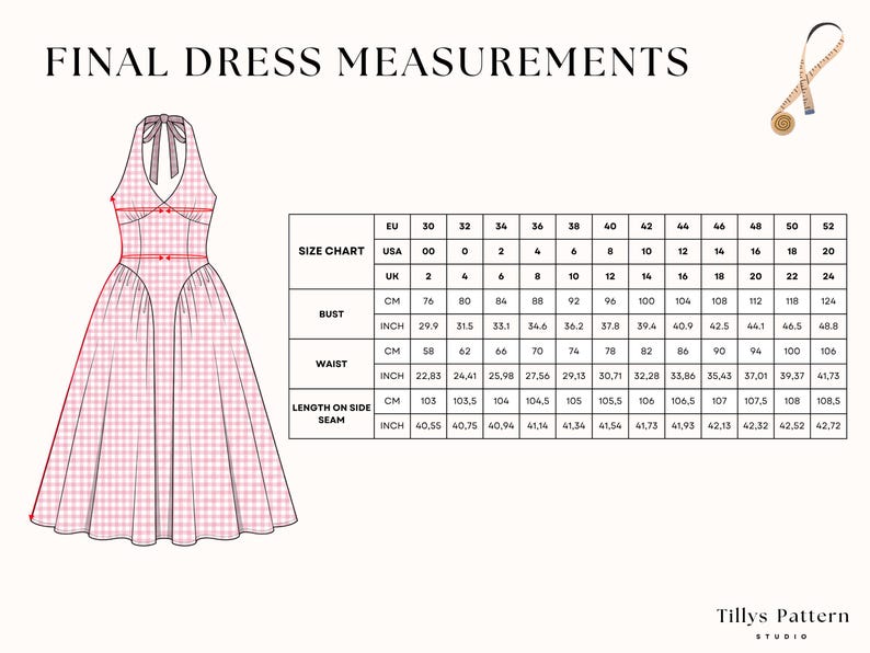 Halter Midi Dress Sewing Pattern| Dress With Pockets| Side Gathered Dress| Summer Dress| Open Back Dress| Sewing Tutorial| US 0-22 (PDF Download)