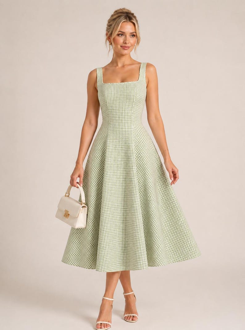 square neck midi dress pattern Square Neck Tank Dress Tutorial