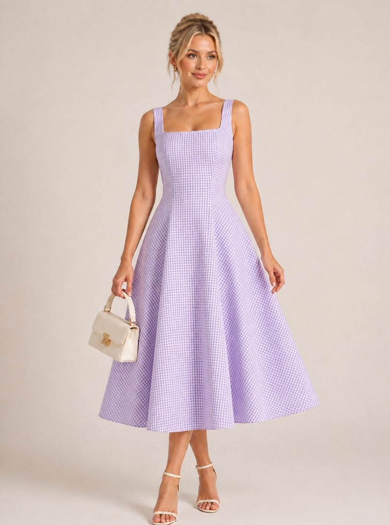 square neck midi dress pattern Square Neck Midi Dress Sewing Pattern PDF: Cottagecore Summer Style (sizes XS6XL)
