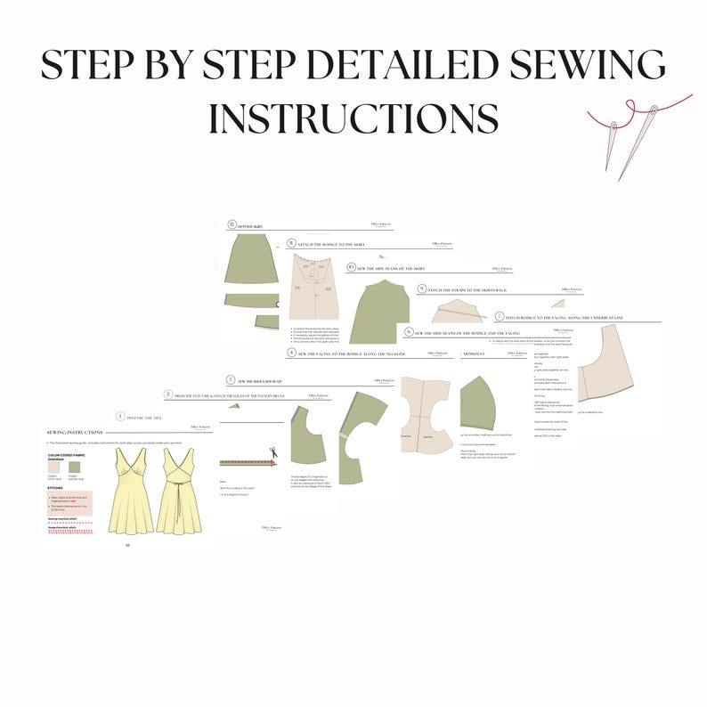 Mini Slip Dress Sewing Pattern| V-Neck Bias Cut Dress| Plus Size Sewing Pattern| Summer Dress| Linen Dress| Dress Sewing Tutorial| US 0-22