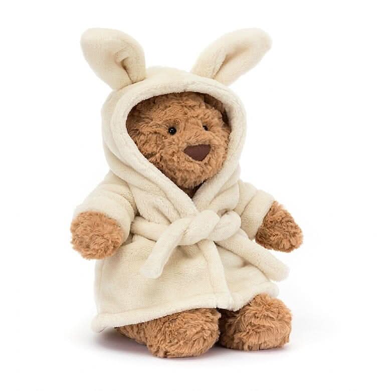 Plush Teddy Bear with Soft Robe – 26cm