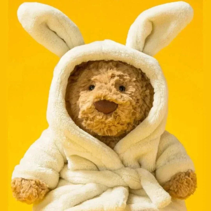 Plush Teddy Bear with Soft Robe – 26cm