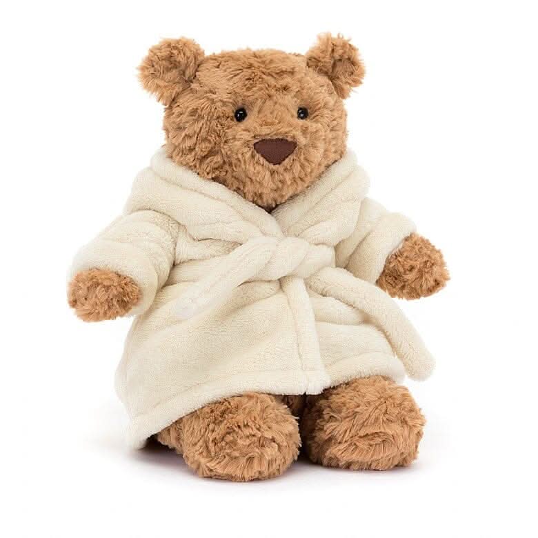 Plush Teddy Bear with Soft Robe – 26cm