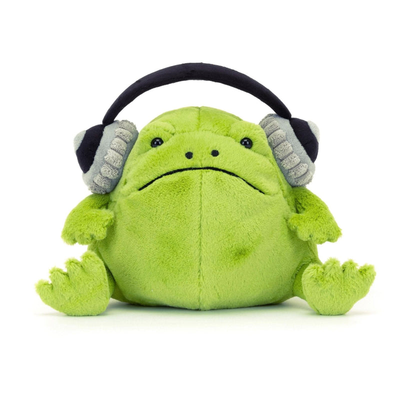 Plush Frog Toy with Headphones – 21cm