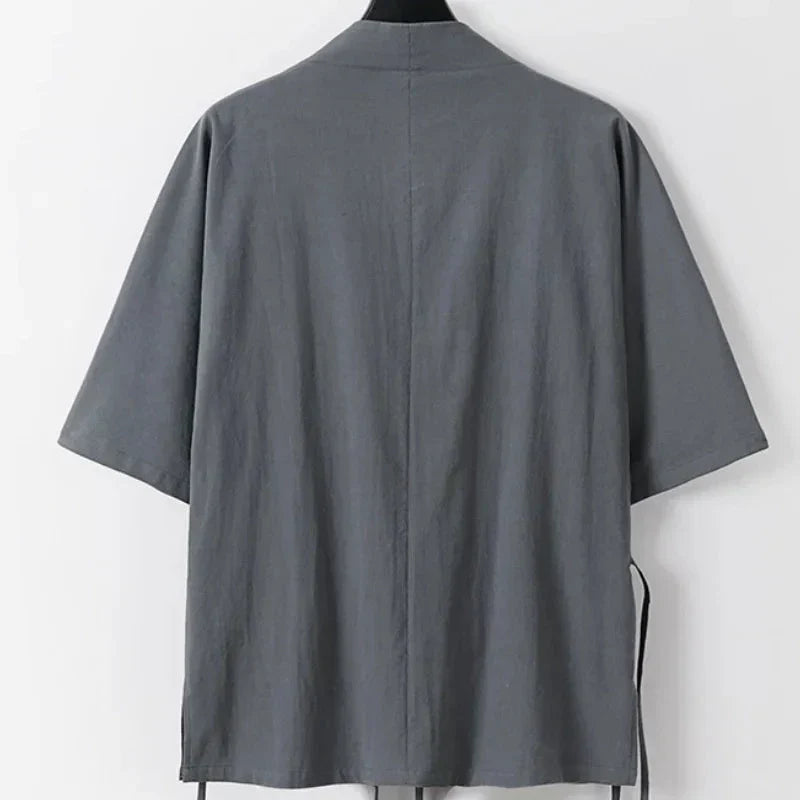 Japanese-themed Minimal Plain Men’s Kimono Jacket