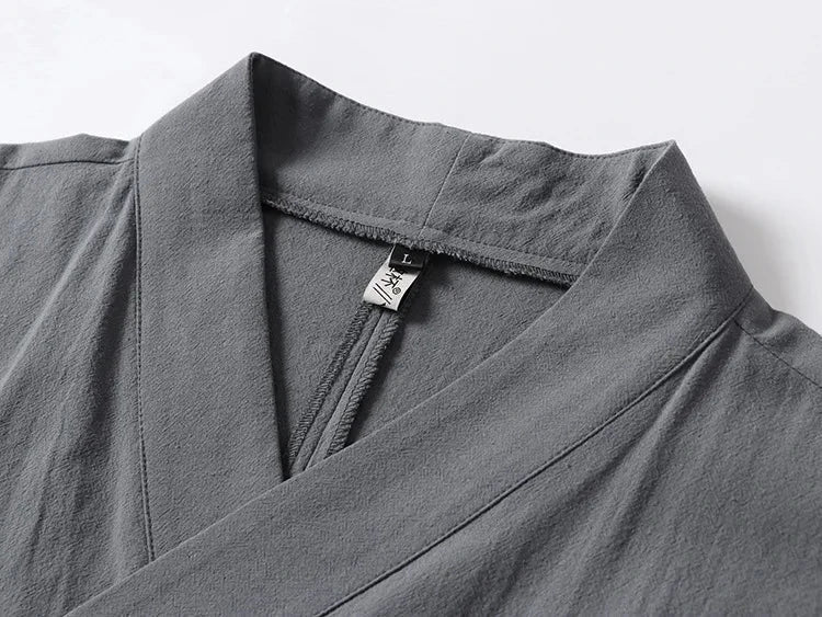 Japanese-themed Minimal Plain Men’s Kimono Jacket