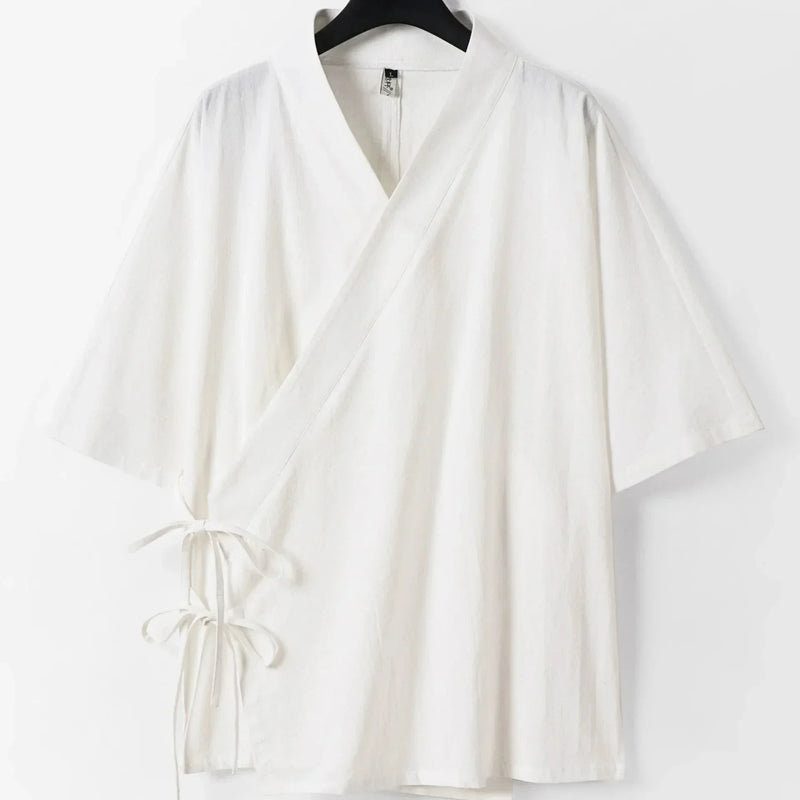Japanese-themed Minimal Plain Men’s Kimono Jacket