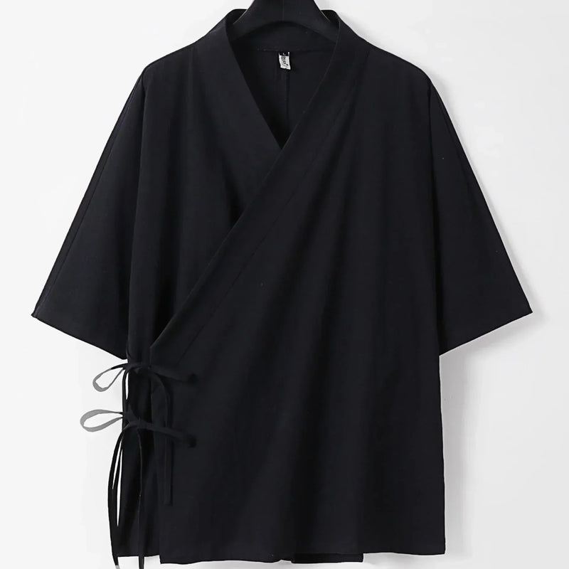 Japanese-themed Minimal Plain Men’s Kimono Jacket