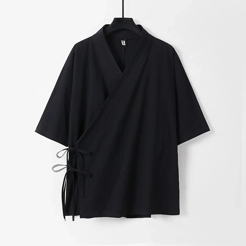 Japanese-themed Minimal Plain Men’s Kimono Jacket
