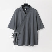 Japanese-themed Minimal Plain Men’s Kimono Jacket