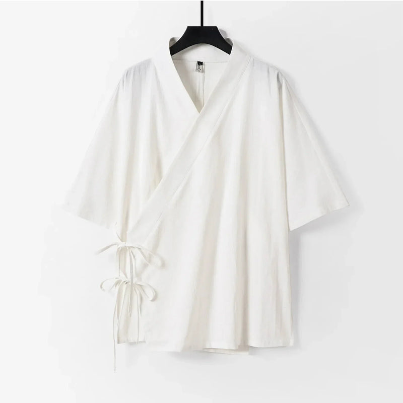 Japanese-themed Minimal Plain Men’s Kimono Jacket