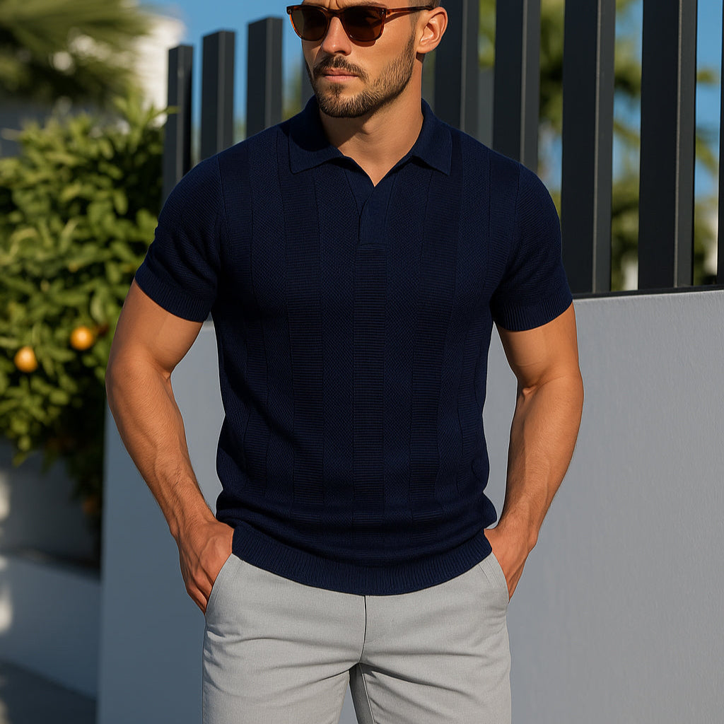 Verona Forte Men's Mesh Polo Shirt – Breathable Slim Fit