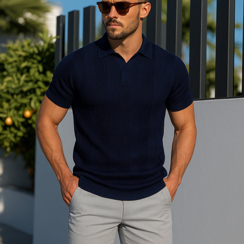 Verona Forte Men's Mesh Polo Shirt – Breathable Slim Fit