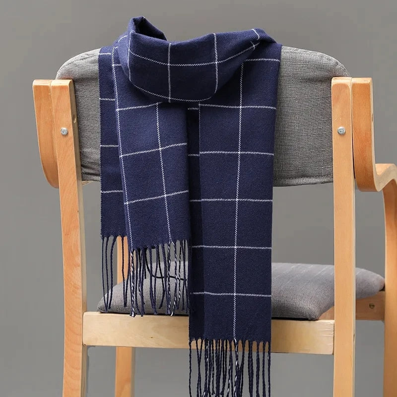 Velo Di Venezia Men's Winter Scarf – Soft Warm Tassel Wrap