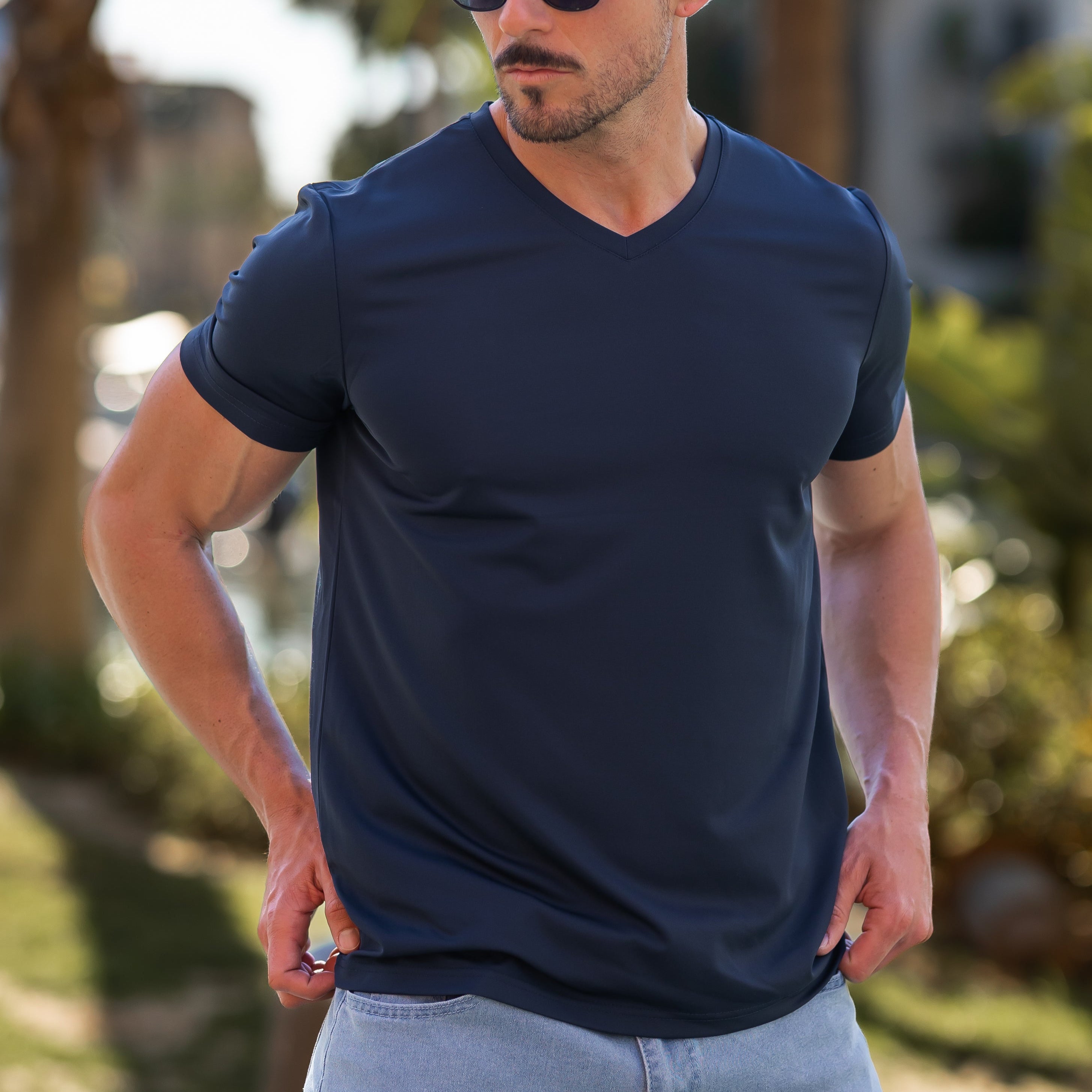 Verso Men's V-Neck T-Shirt – Slim Fit Short Sleeve