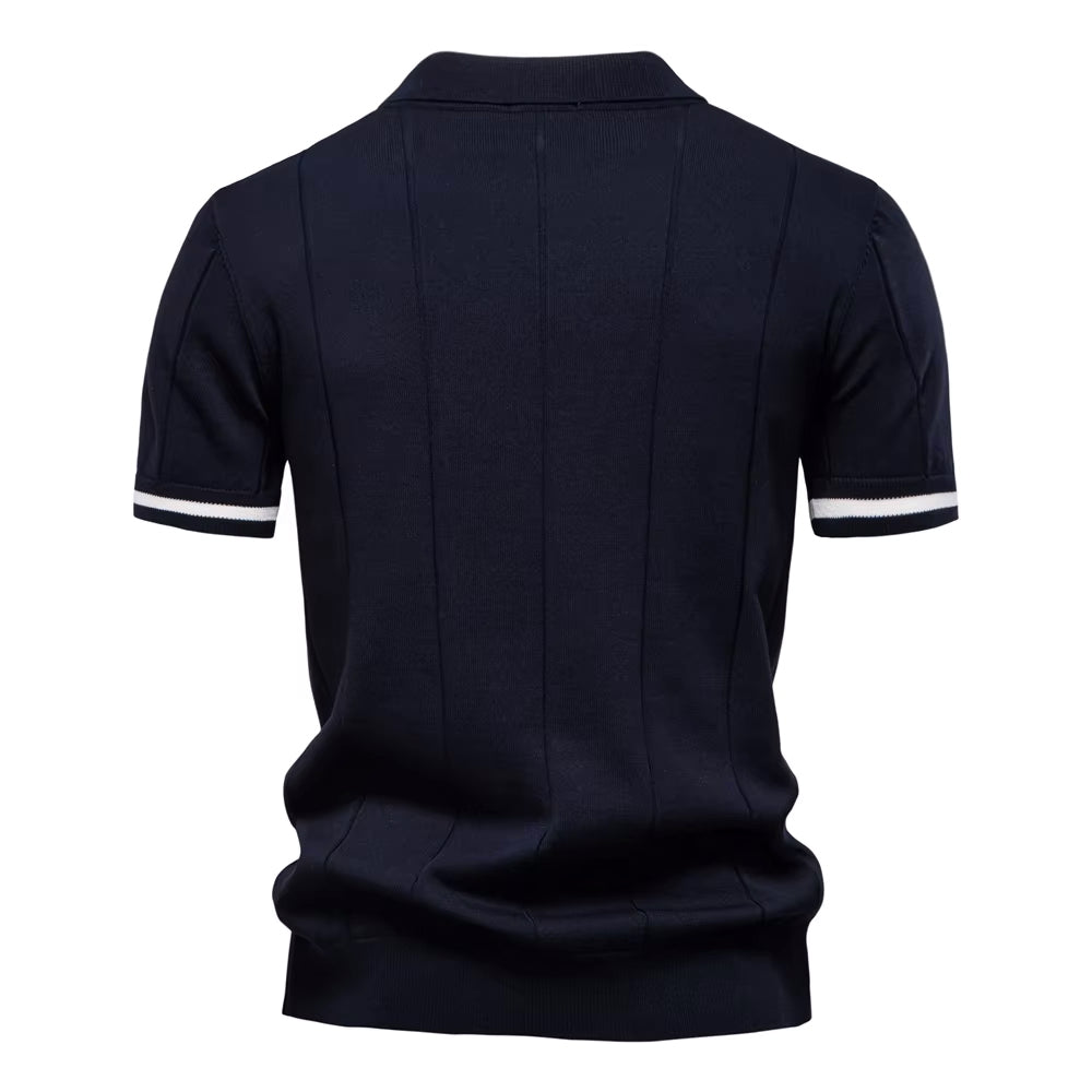 Torino Men's Quarter-Zip Polo Shirt – Short Sleeve Slim Fit