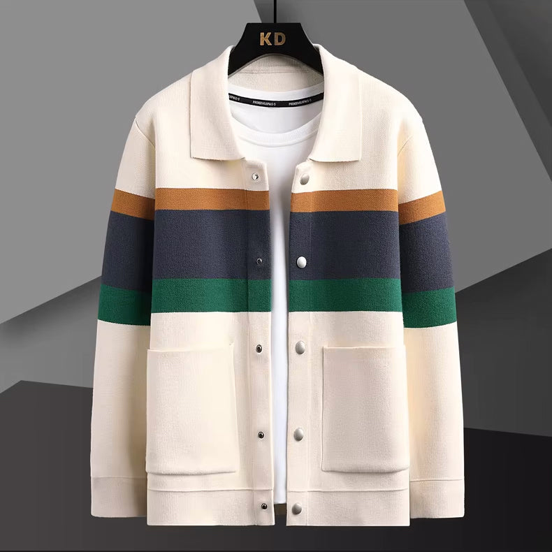 Levante Men's Button-Up Knit Jacket – Smart Casual Cardigan