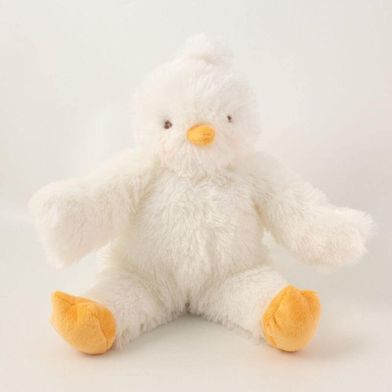 Big Emmie White - Soft White Stuffed Duck with Orange Beak and Flippers, 10 in