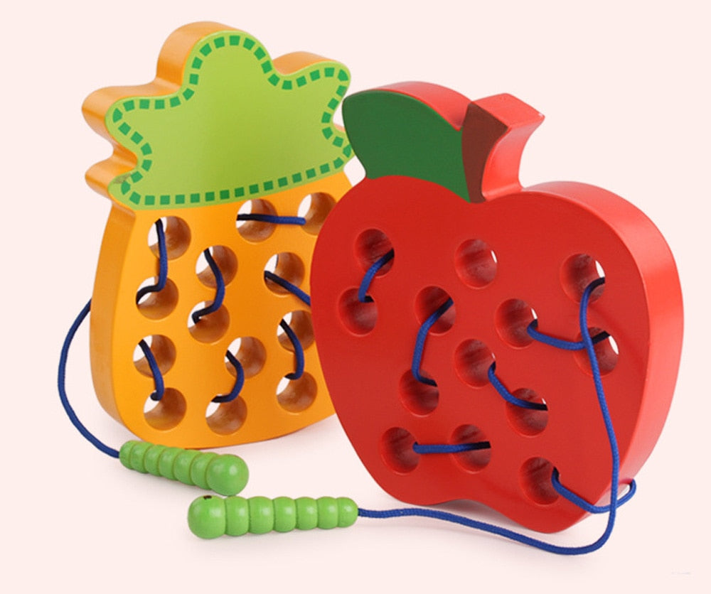 Montessori Educational Wooden Toys – Worm Eat Fruit