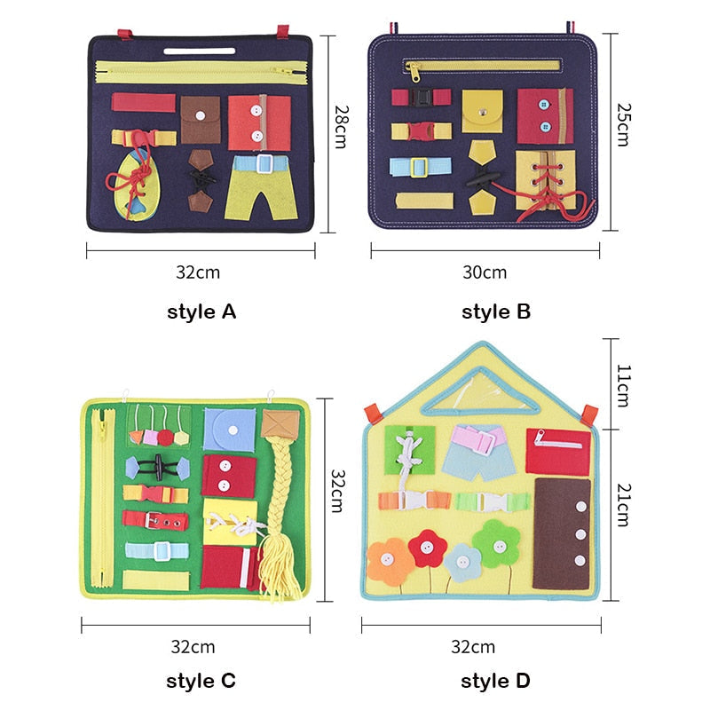 Kids Montessori Kit Busy Board Buckle Training Essential