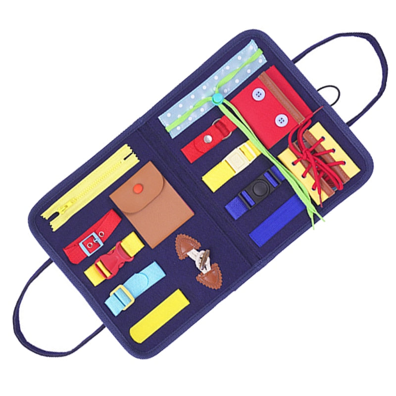 Kids Montessori Kit Busy Board Buckle Training Essential