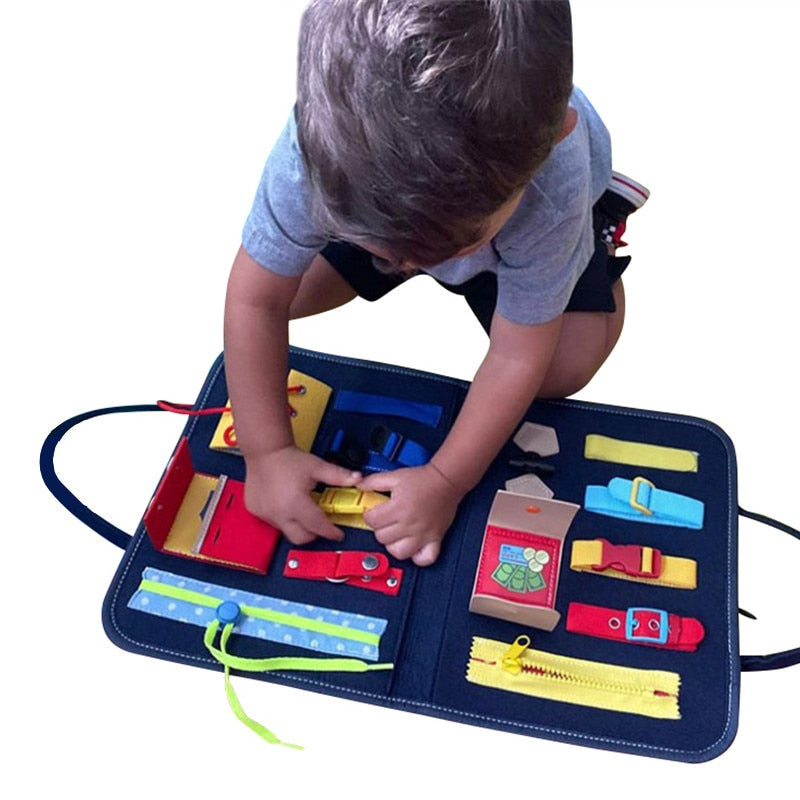 Kids Montessori Kit Busy Board Buckle Training Essential