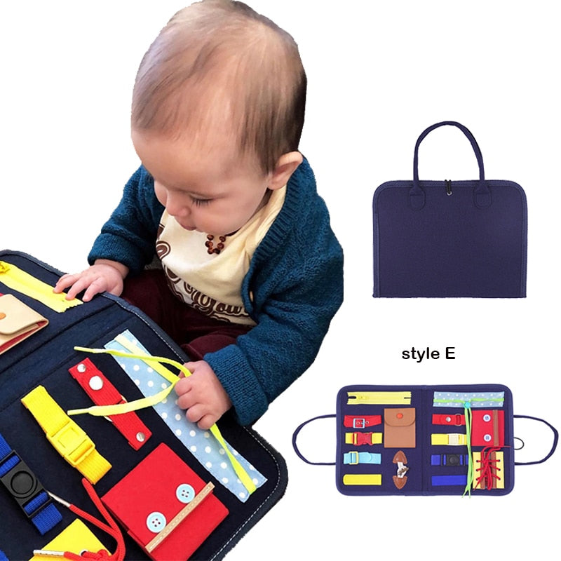 Kids Montessori Kit Busy Board Buckle Training Essential