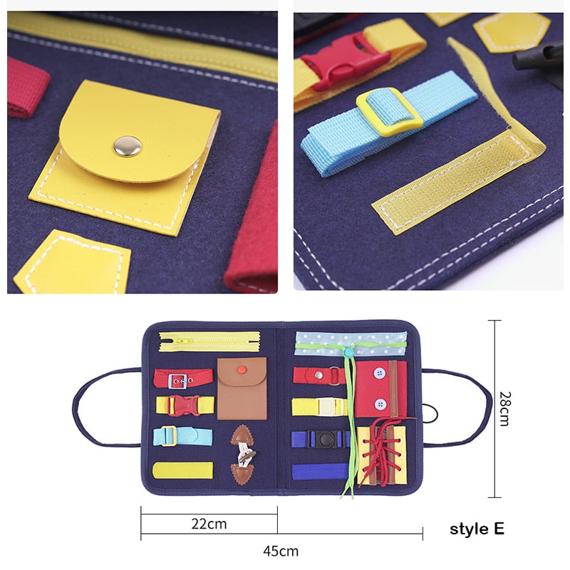 Kids Montessori Kit Busy Board Buckle Training Essential