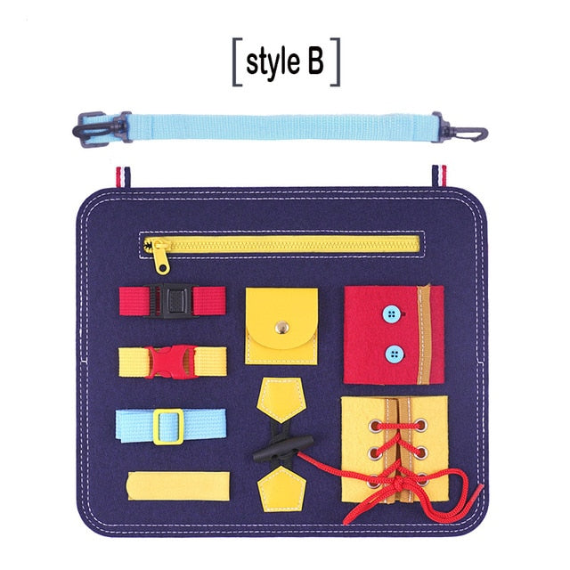 Kids Montessori Kit Busy Board Buckle Training Essential
