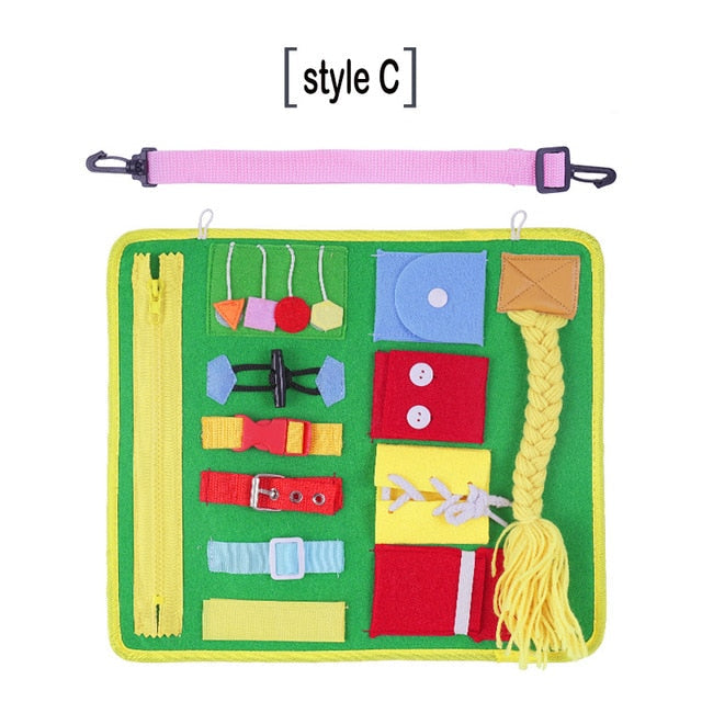 Kids Montessori Kit Busy Board Buckle Training Essential
