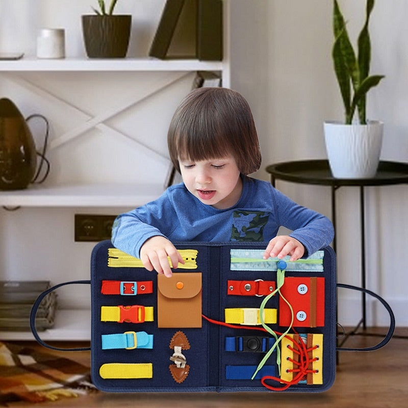 Kids Montessori Kit Busy Board Buckle Training Essential