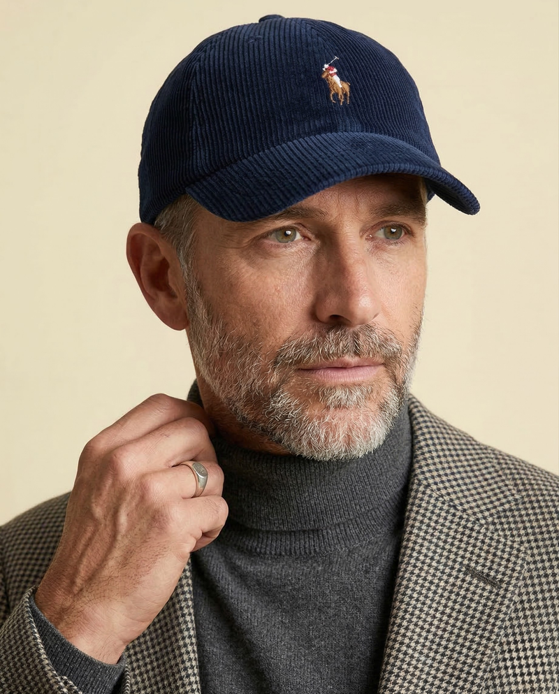 RL Fine Ribbed Corduroy Cap