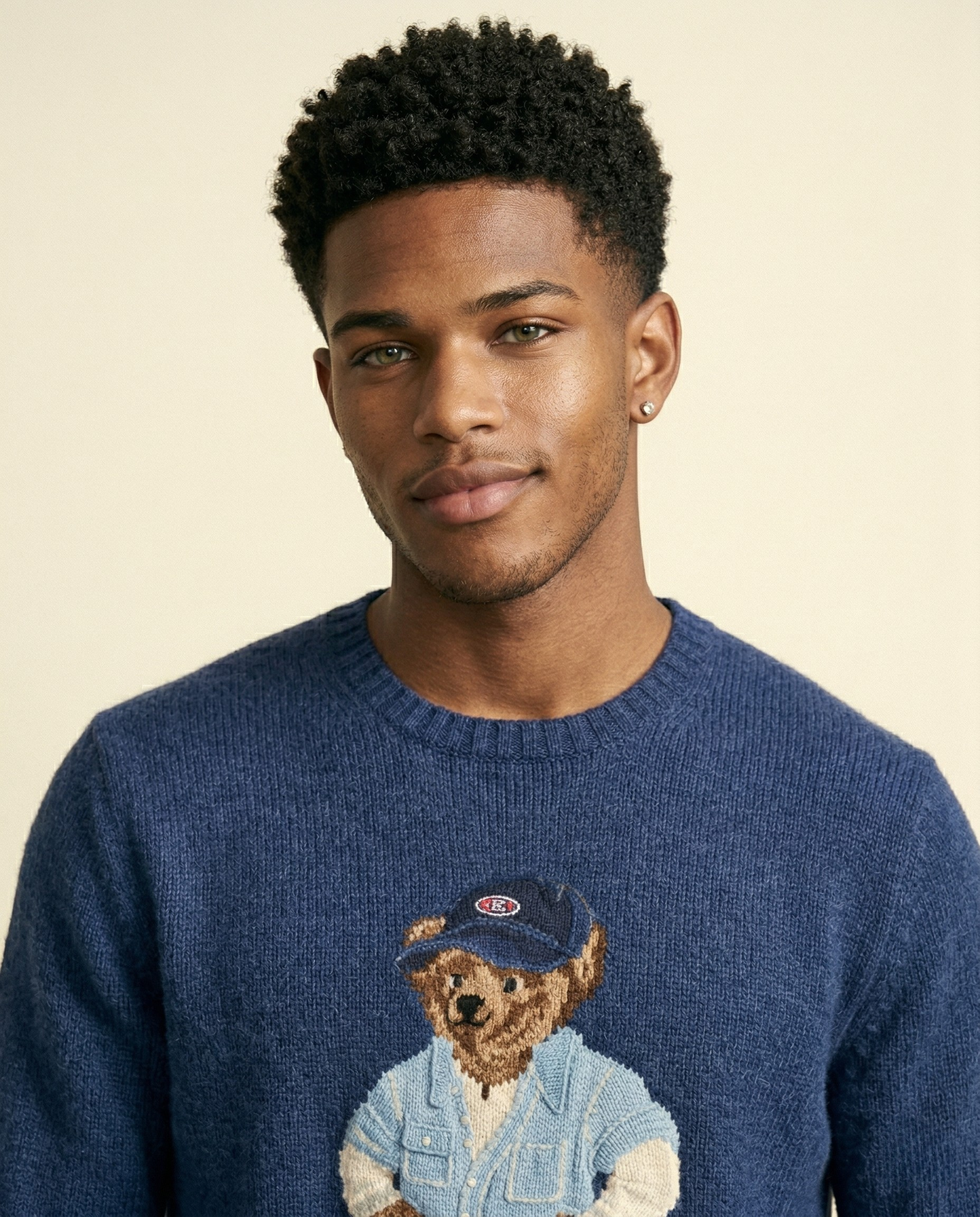 RL Polo Bear Denim Knit Sweater