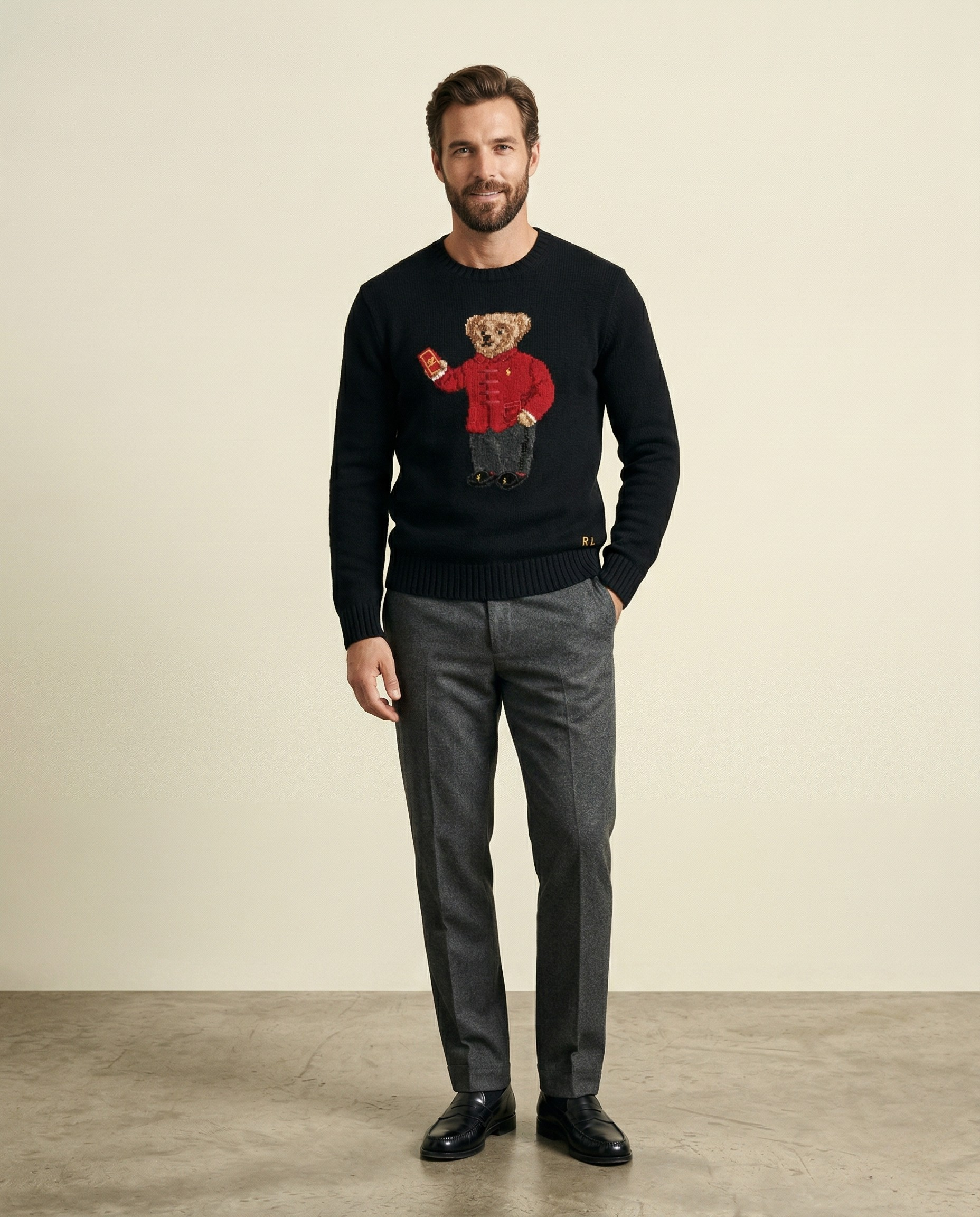 RL Gentleman Bear Knit Sweater
